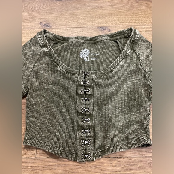 Pilcro Anthropologie Cropped Cardigan Moss Women’s Small - Picture 4 of 7